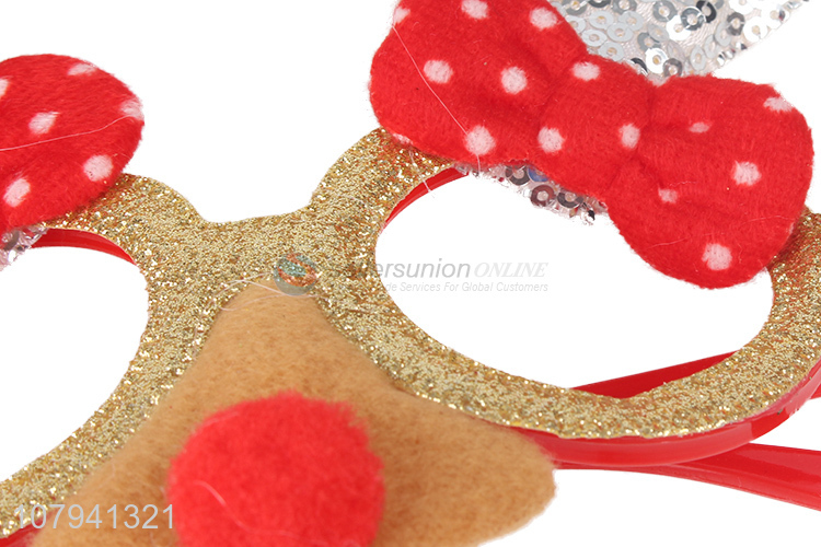 Hot Sale Fashion Sequins Antlers Glasses For Christmas And Party