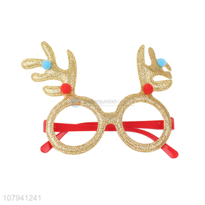 Cute Design Antlers Glasses Christmas Decorative Glasses