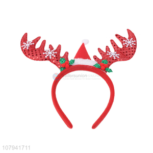 Wholesale Plastic Antlers Hair Band Christmas Decorative Hair Hoop