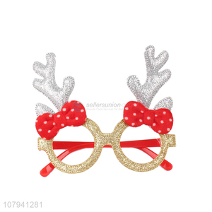 Fashion Design Antlers Glasses Custom Christmas Decoration Glasses