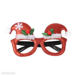 Cute Design Christmas Hat Glasses Christmas Decoration Glasses