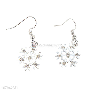 High Quality Metal Snowflake Pendant Earrings Hook Earring