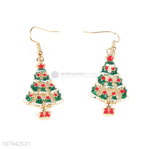 Delicate Design Christmas Tree Pendant Earring Ladies Jewelry