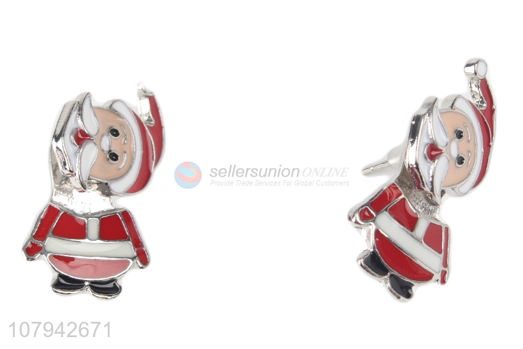 Unique Design Santa Claus Ear Stud Ladies Christmas Decoration Earring