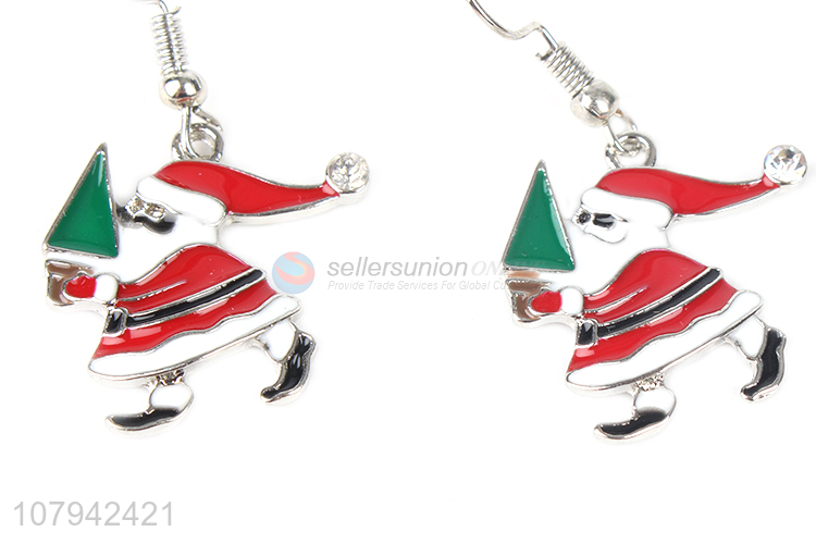 Cute Design Santa Claus Shape Pendant Earring Ladies Fashion Jewelry