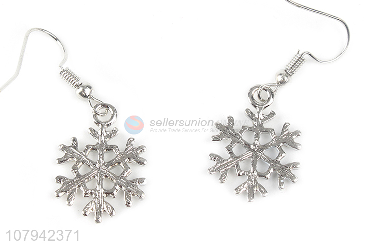 High Quality Metal Snowflake Pendant Earrings Hook Earring