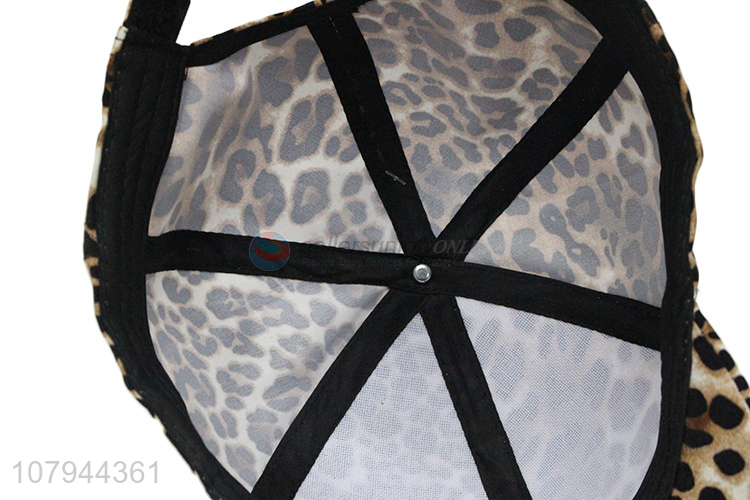 Top sale fashion style adults leopard grain pattern peaked hat cup