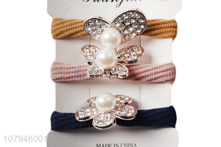 New products multicolor temperament pearl hair ring simple headband for ladies