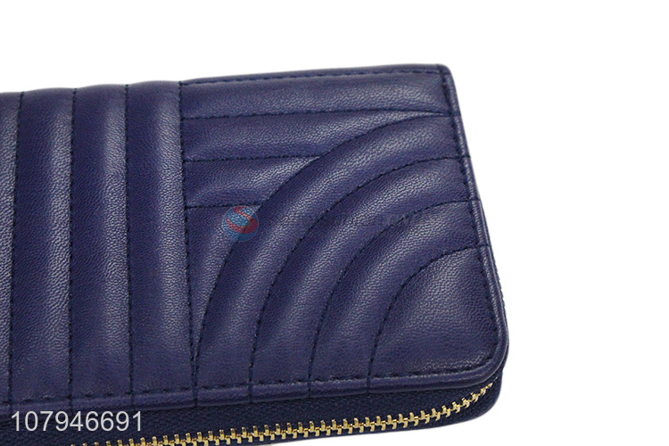 Online wholesale durable fashion lady long wallet with zipper