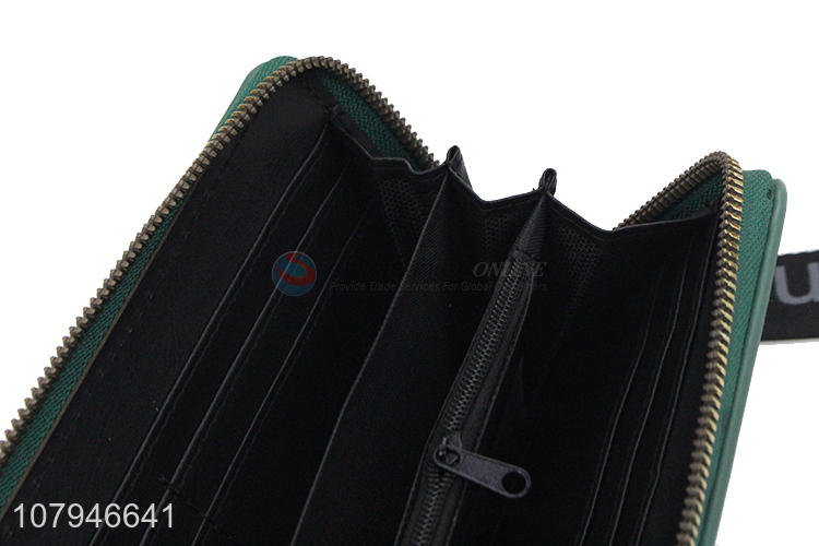 China factory fashion cat pattern women long wallet with zipper