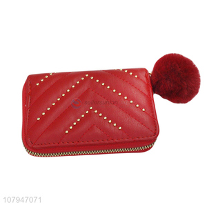 China products red zipper wallet women fashion mini purse