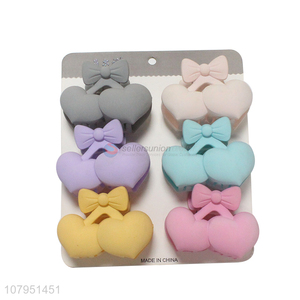 Cute design colourful heart shape girls hair accessories hair claw clips