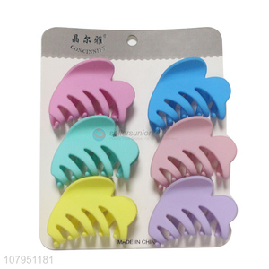 Popular products 6pieces plastic fashion hollow hair claw clips