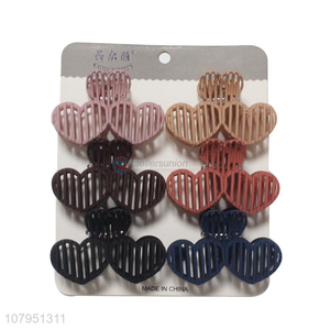 Best selling plastic heart shape fashion hair claw clips wholesale