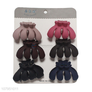 Low price plastic 6pieces women hair claw clips with top quality