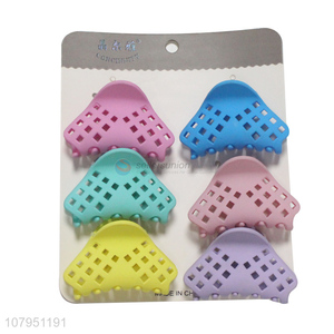 Factory supply 6pieces multicolor strong hold fashion hair claw clips