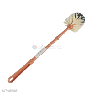 Hot sale pink long handle household hygiene home cleaning toilet brush