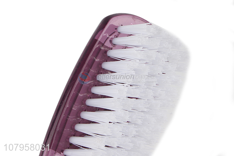 Factory direct sale purple long handle shoe brush plastic brush
