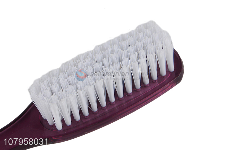 Factory direct sale purple long handle shoe brush plastic brush