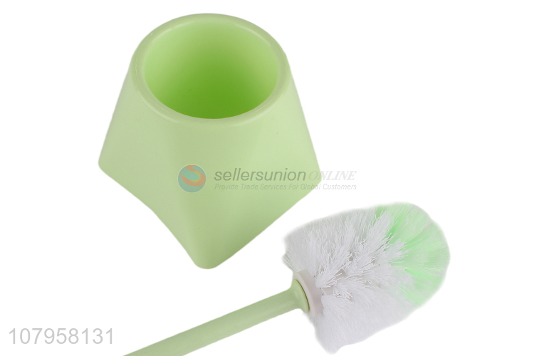 Wholesale price green plastic toilet brush toilet cleaning long handle brush
