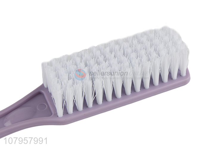 Good price purple long handle daily cleaning plastic shoe brush wholesale
