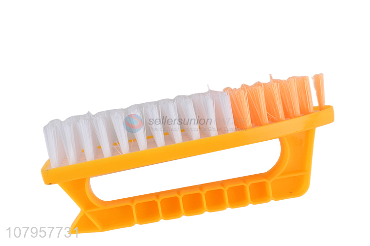 Low price wholesale yellow plastic laundry brush portable cleaning brush