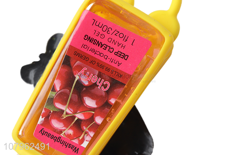 China wholesale cherry fragrance antibacterial hand gel with silicone holder