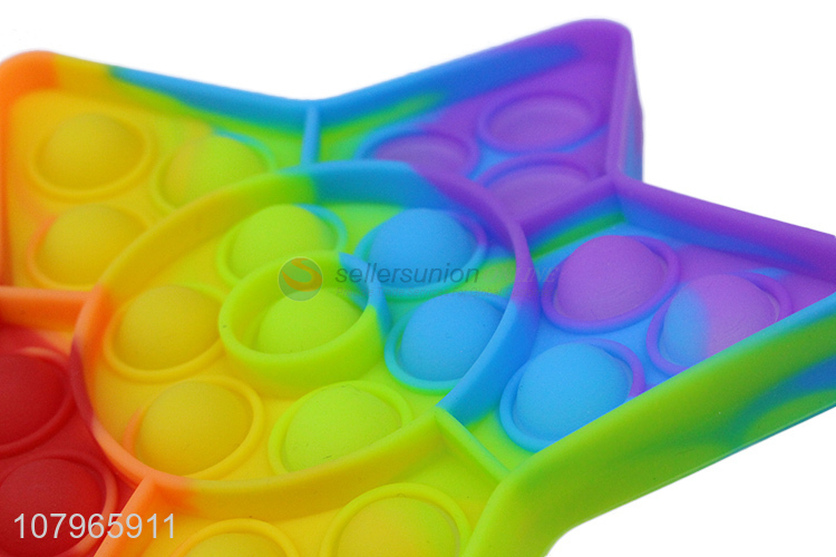 Top selling star shape colourful soft push bubble fidget toys