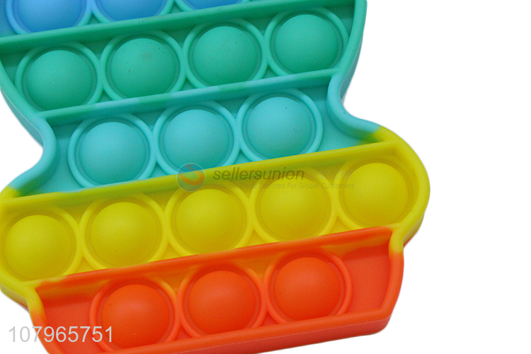 Popular products rainbow color bear shape push bubble fidget toys