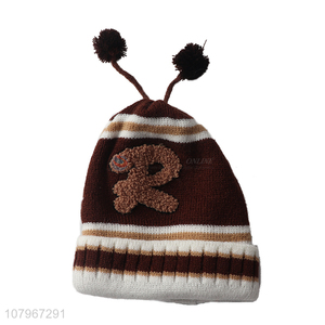 High quality baby winter warm knitted beanie hat infant knitting cap