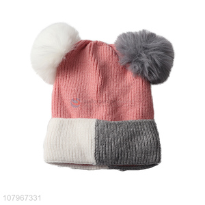 New hot sale toddler winter knitted beanie cap boy girl knitted hats