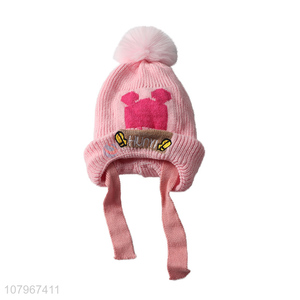 Wholesale kids winter hat children knitted hat toddler earflap beanie