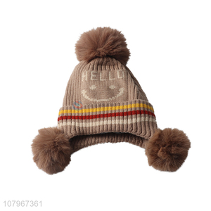 Best selling children knitted cap kids knitting beanie for autumn winter