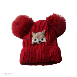 China supplier toddler kids boys girls winter warm knitted beanie hat