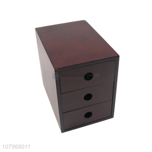 Yiwu market wooden three-layer drawer cabinet household locker
