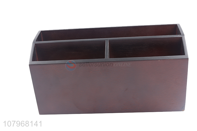 New arrival brown wooden large capacity desktop storage box