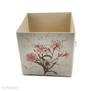 Top products flower pattern non-woven fabric storage box for household