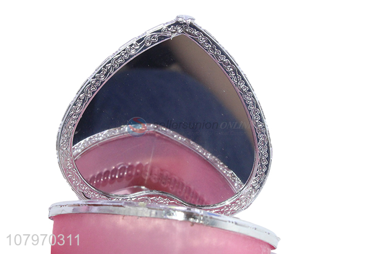 New arrival heart shape plastic jewelry case cosmetic box for girl