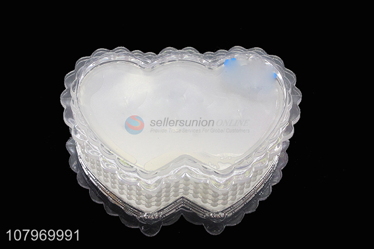 New arrival delicate double-heart shaped plastic jewelry box for decor