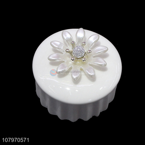 Hot sale round ceramic jewelry box jewelry container jewelry accessories
