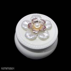 Good quality round ceramic jewelry box pendant necklace ring boxes