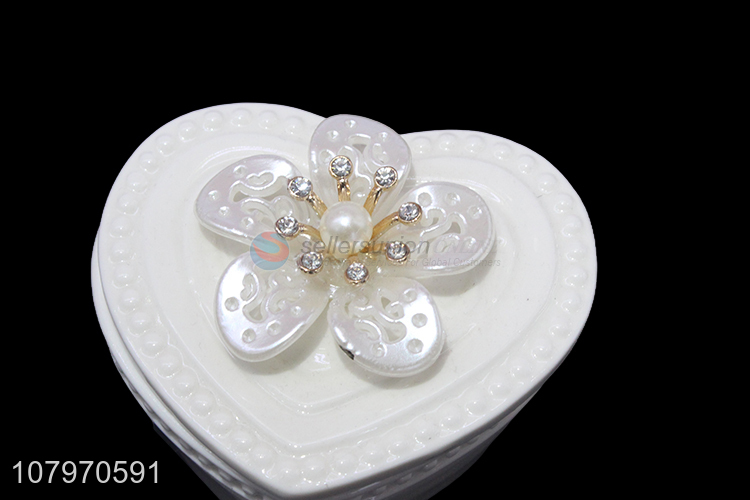China supplier heart shaped ceramic jewelry box European style ring box