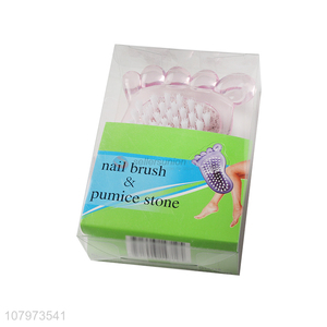 New Design 2 In 1 Foot Shape Pumice Stone & Nail Brush