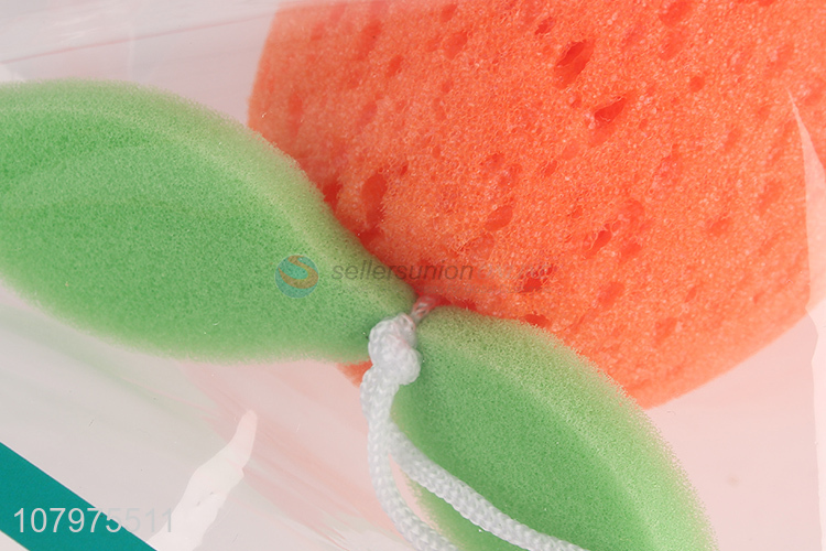 Best selling 3d tangerine shape shower sponge for baby kids