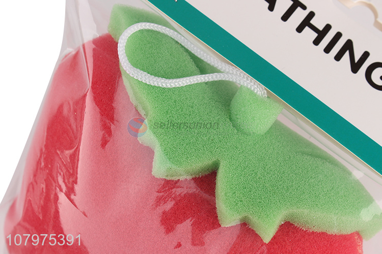 Low price strawberry shape kids body cleaning bath sponge