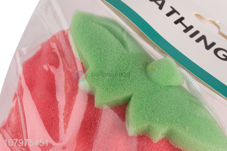 Hot selling 3d strawberry shape bath exfoliating sponge for kids