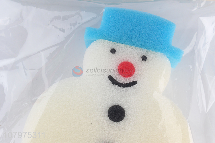 Latest arrival snowman shape bath sponge cartoon shower sponge