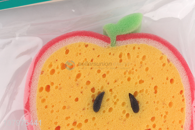 High quality apple shape bath sponge soft exfoliating sponge