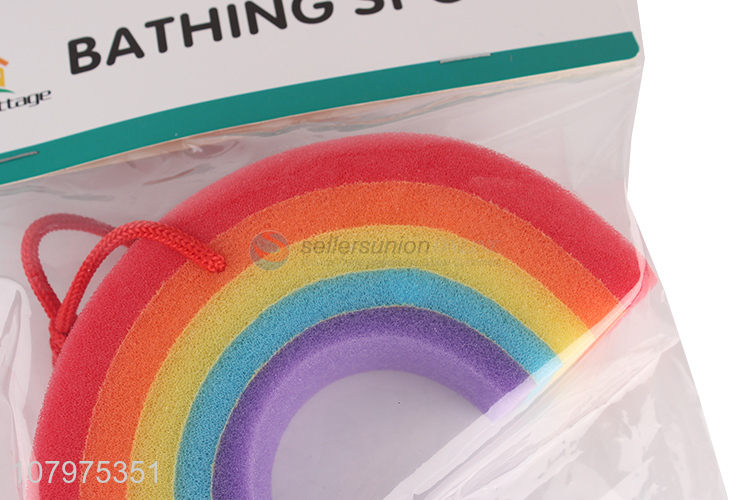 Hot items rainbow shape bath sponge skin-friendly exfoliating puff