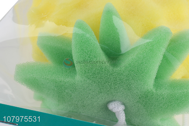 Most popular 3d pineapple shape bath sponge soft exfoliating puff